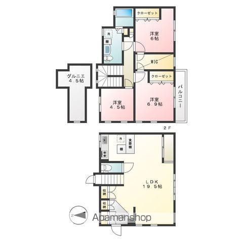 小田急電鉄小田原線 梅ケ丘駅 徒歩10分 2階建 築26年(3SLDK)の間取り写真