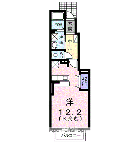 サンニーノ(ワンルーム/1階)の間取り写真