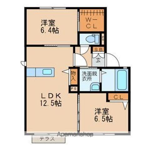 リバプールⅠ番館(2LDK/1階)の間取り写真