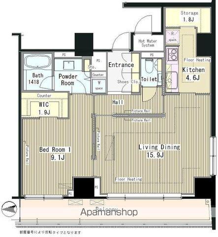 グランドゥール代々木大山(1SLDK/10階)の間取り写真