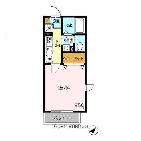Kレセンテ(1K/2階)の間取り写真