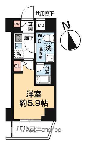 ヴァローレ松戸フィーロ(1K/7階)の間取り写真