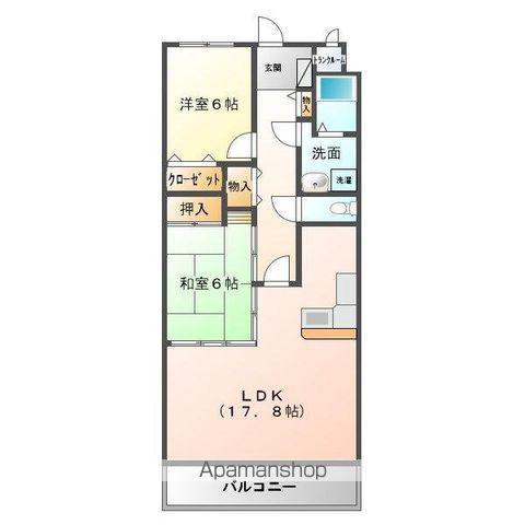マリベール中須賀(2LDK/8階)の間取り写真