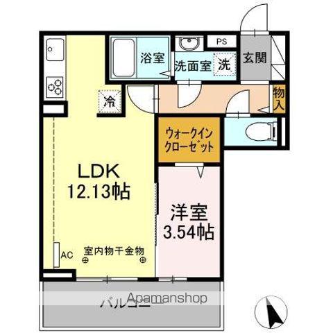 グランツアルファ(1LDK/3階)の間取り写真