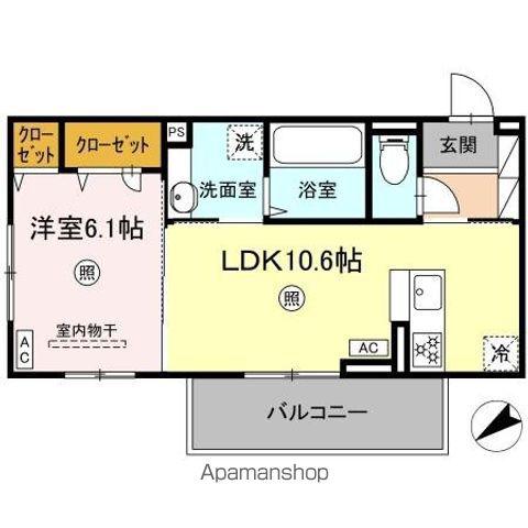 D-ROOM パレットハウス(1LDK/3階)の間取り写真