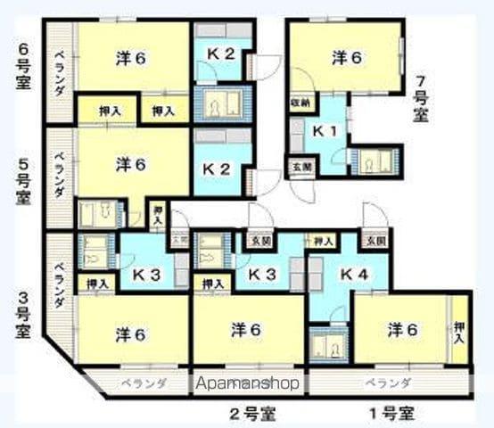 味酒ハイツ(1K/3階)の間取り写真