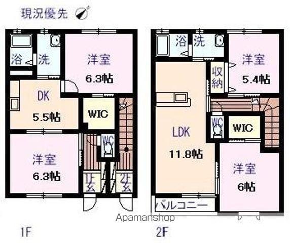ロイヤルオークス(2DK/1階)の間取り写真