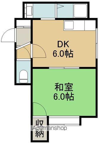 パラシャル東亜(1DK/2階)の間取り写真
