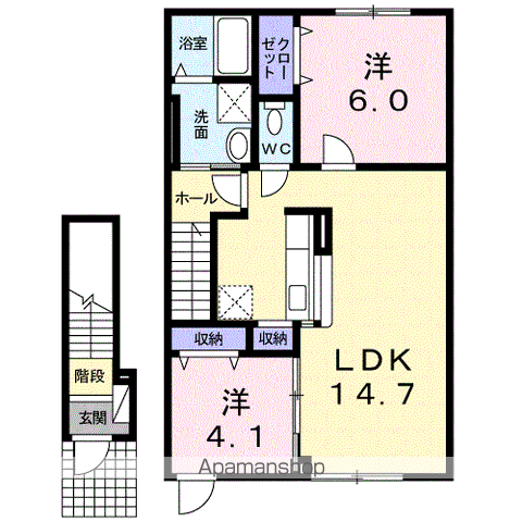 グランドスラム・105(2LDK/2階)の間取り写真
