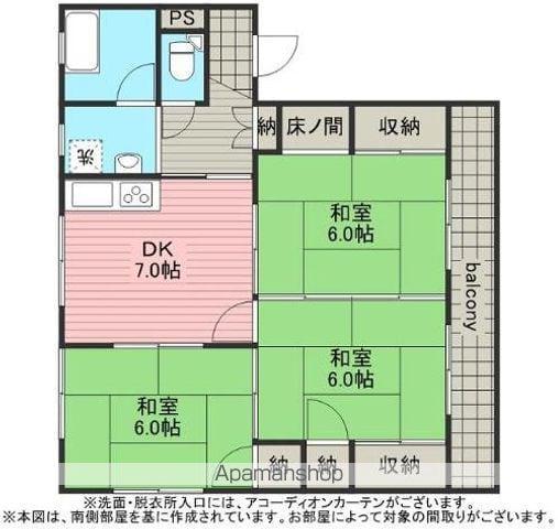 コーポ成田A棟(3DK/2階)の間取り写真