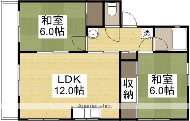 アキオカマンション(2LDK/2階)の間取り写真