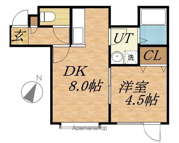 フリューブジョーヌⅢ(1LDK/1階)の間取り写真