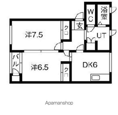 ストリームB(2DK/1階)の間取り写真