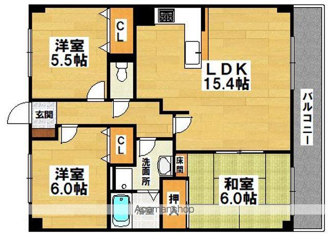 フローネ中央(3LDK/3階)の間取り写真