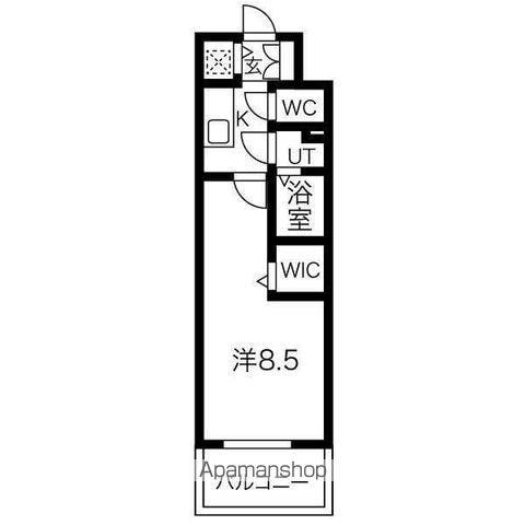 エスリード今池ルミナス(1K/10階)の間取り写真