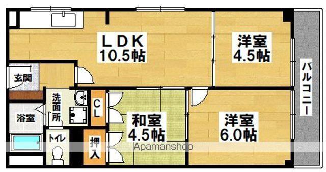 南堺ハイツ1号館(3LDK/4階)の間取り写真