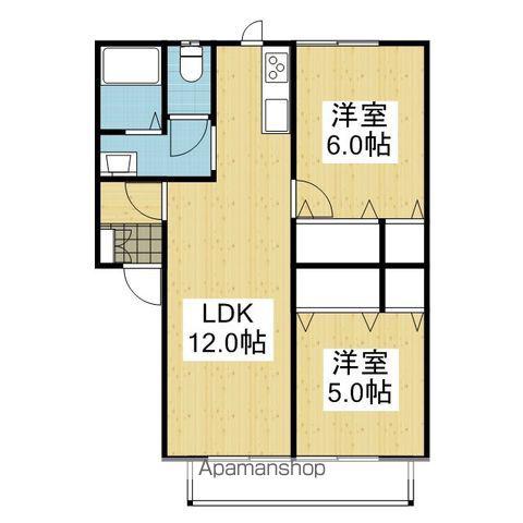 コスモクリアD棟(2LDK/2階)の間取り写真