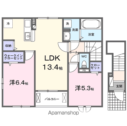 グランテージ佐原(2LDK/2階)の間取り写真