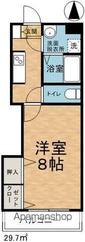 フレンドリーハイツ紺屋(1K/2階)の間取り写真