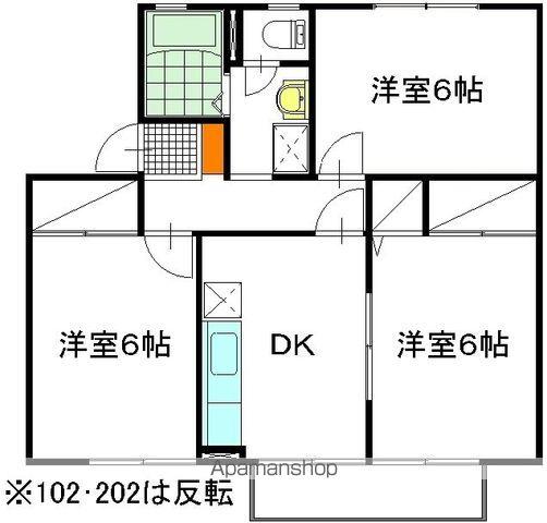 エスポワールカモシダ A棟(3DK/1階)の間取り写真