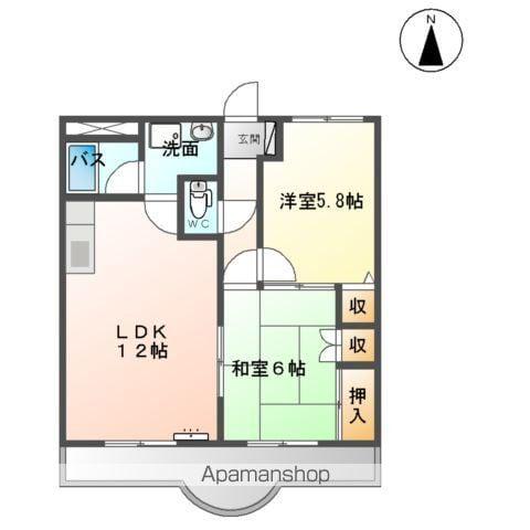コンフォース(2LDK/2階)の間取り写真