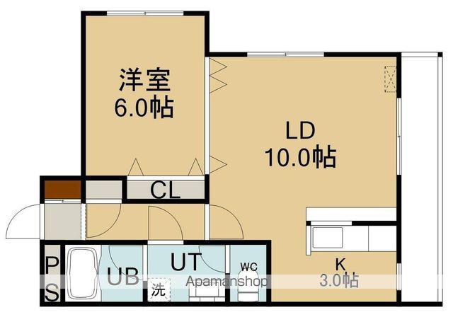 ヴァンベール高盛(1LDK/4階)の間取り写真
