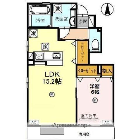 アルビオン(1LDK/1階)の間取り写真