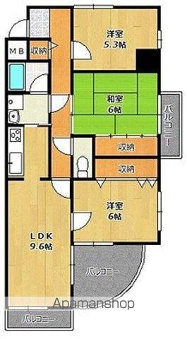 ラフェスタ大塩(3LDK/4階)の間取り写真