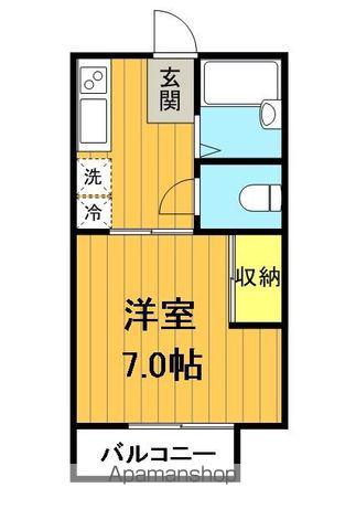 ビューハイツ島(1K/1階)の間取り写真