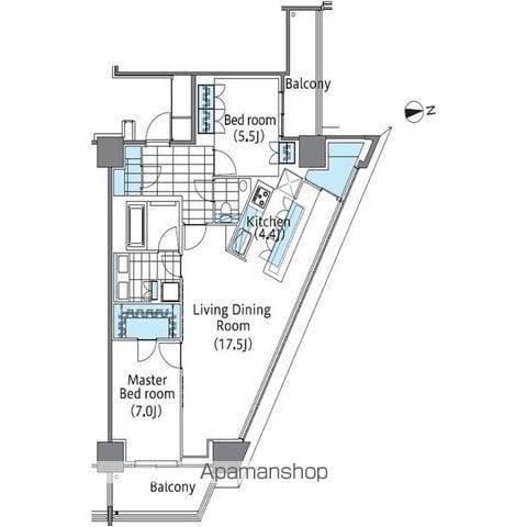 コンフォリア新宿イーストサイドタワー(2LDK/16階)の間取り写真