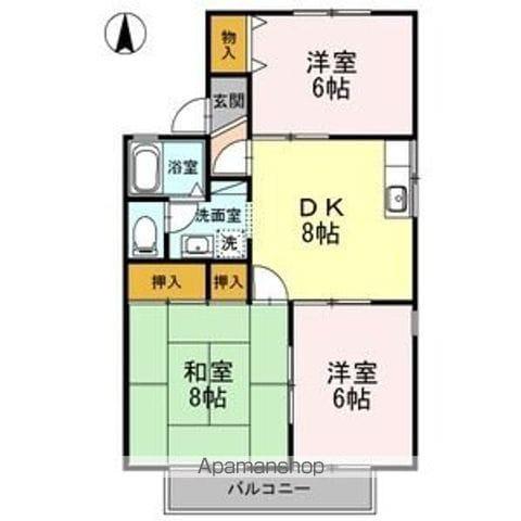 サンビレッジ(1LDK/2階)の間取り写真
