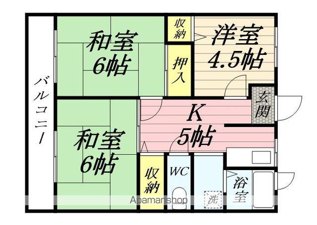 メモリアルOGISO(3K/2階)の間取り写真
