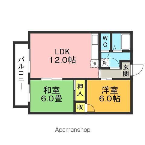 ケイハイツⅠ(2LDK/1階)の間取り写真