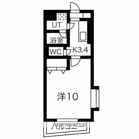 トゥー・ル・モンド(1K/2階)の間取り写真