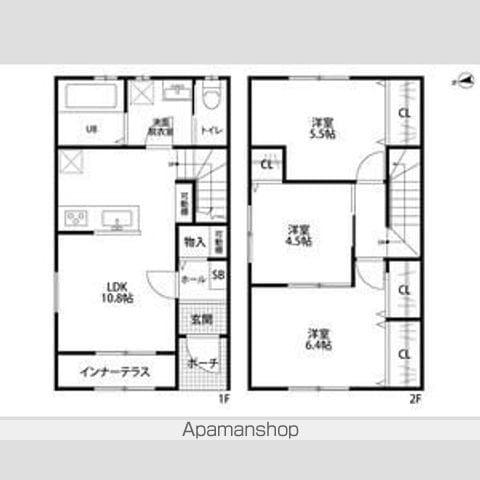 リーブルファイン黒野Ⅱ(3LDK/1階)の間取り写真