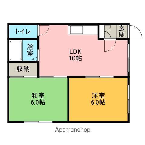 グラフウエスト1(2LDK/3階)の間取り写真