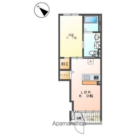 ボンヌール・リガシー(1LDK/1階)の間取り写真