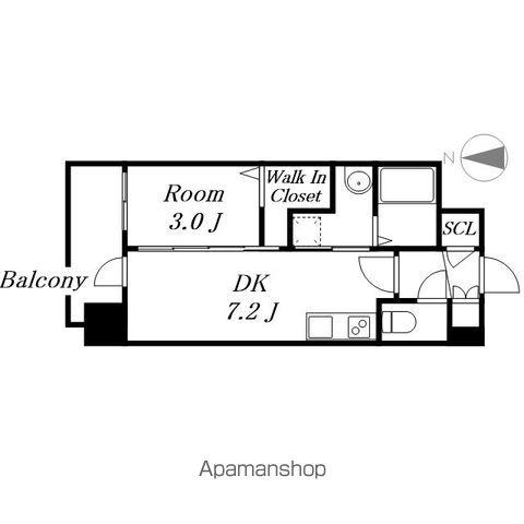 エステムコート名古屋TWIN イースト(1DK/3階)の間取り写真