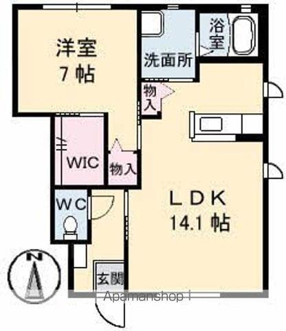 シャーメゾンBESE(1LDK/1階)の間取り写真