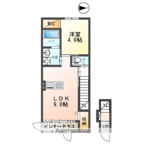 ベルフルール C棟(1LDK/2階)の間取り写真