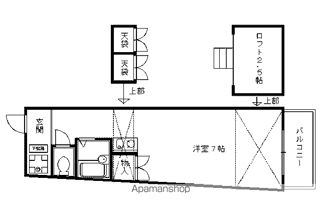 キャッスル21(1K/3階)の間取り写真