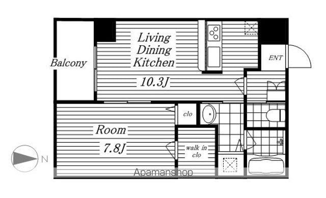さくらHILLSリバーサイドウエスト(1LDK/5階)の間取り写真
