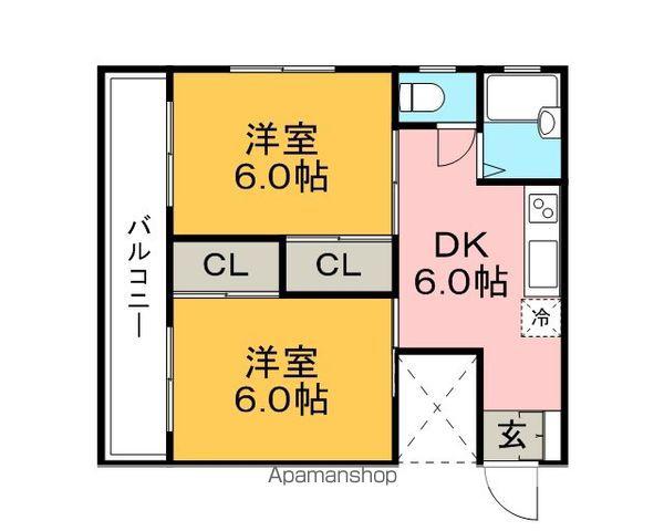 第2石橋ビル(2DK/3階)の間取り写真