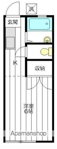 ブックシェルフ(ワンルーム/1階)の間取り写真