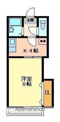 グランピア稗田(1K/1階)の間取り写真