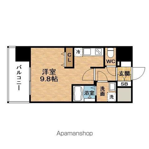BPRRESIDENCEUMEDANISHI(ワンルーム/13階)の間取り写真