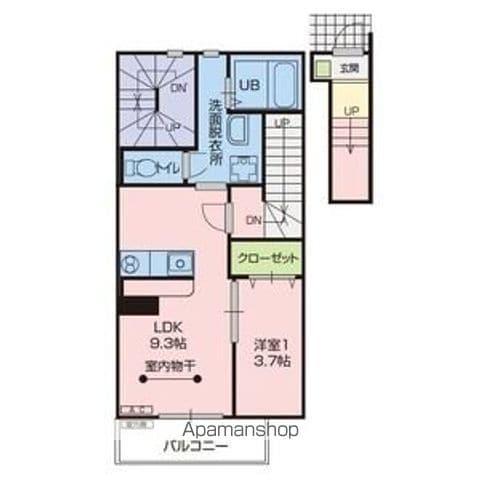 菜根ヒルズ(1LDK/2階)の間取り写真