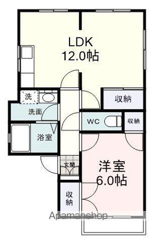 サンシャイン宮竹(1LDK/2階)の間取り写真
