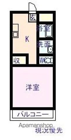 ベルヴィラ東尾道(1K/3階)の間取り写真