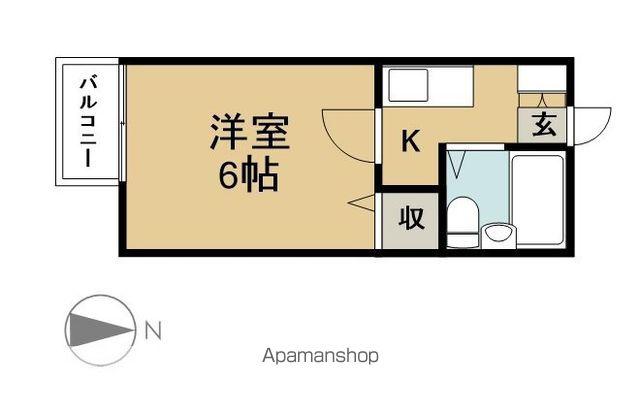 ソレイユ長野(1K/1階)の間取り写真